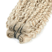 Weft Curly Hair Extensions 3C #60a Cool Platinum Blonde