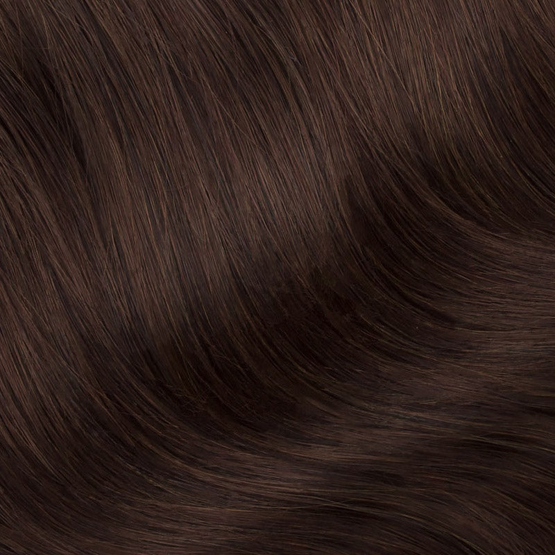 Clip In Hair Extensions Wavy Human Hair Extensions #2 Dark Brown 22”