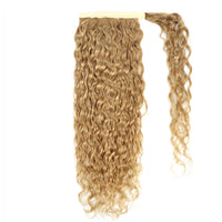 Curly Ponytail Human Hair Extensions #18 Honey Blonde