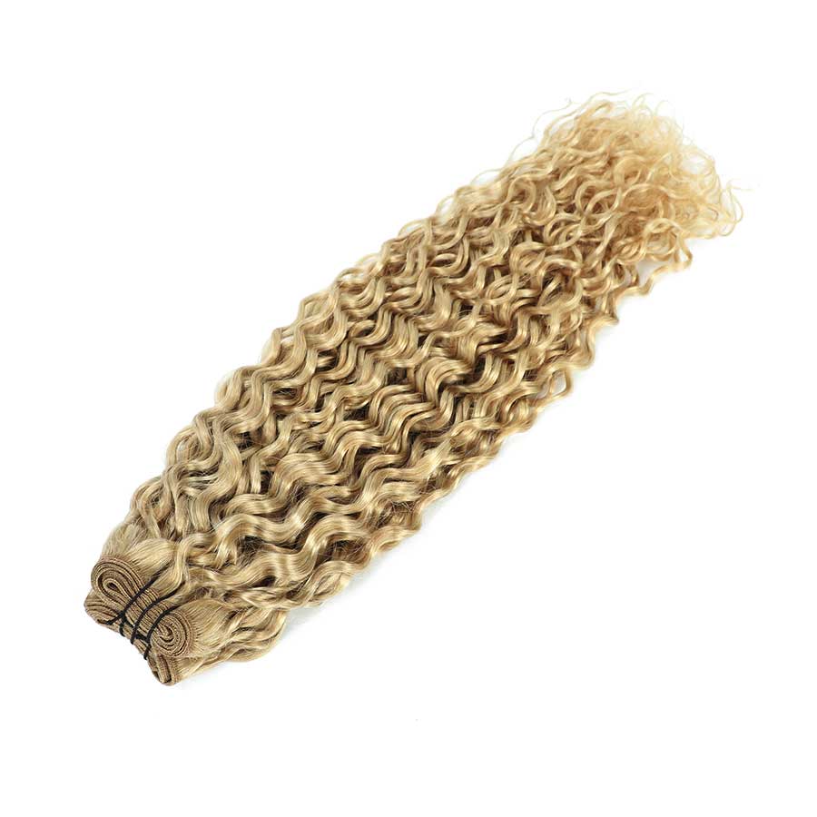 Weft Curly Hair Extensions 21" - #18a Ash Blonde