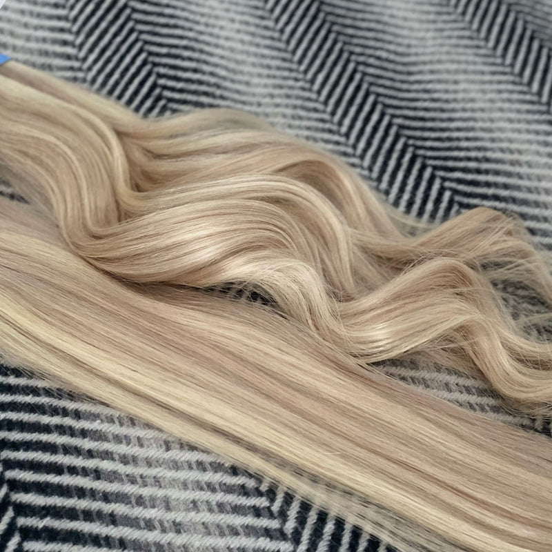 Clip In Hair Extensions 21" #18a/60 Ash Blonde Platinum Blonde
