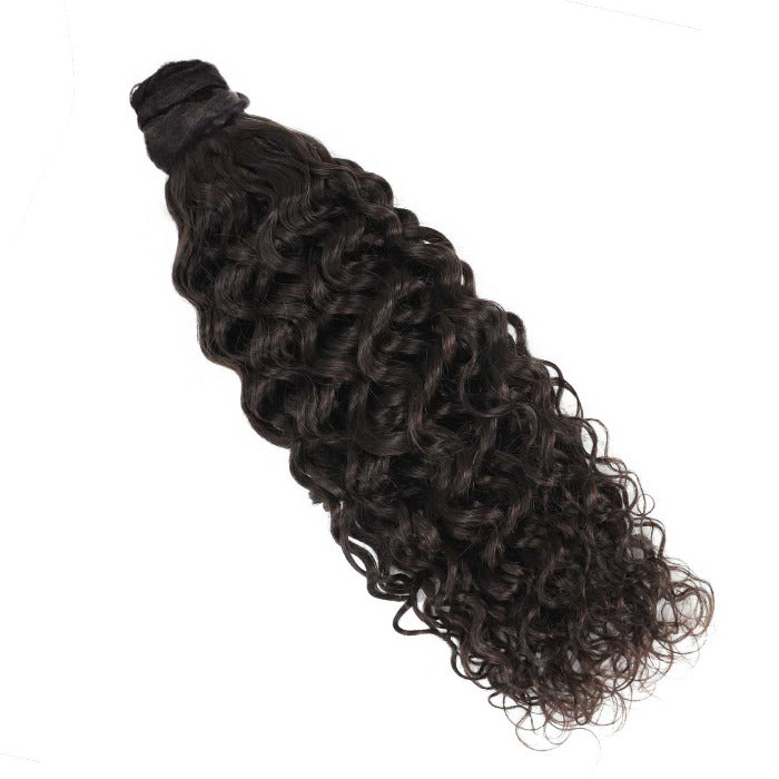 Curly Ponytail Human Hair Extensions #1b Natural Black