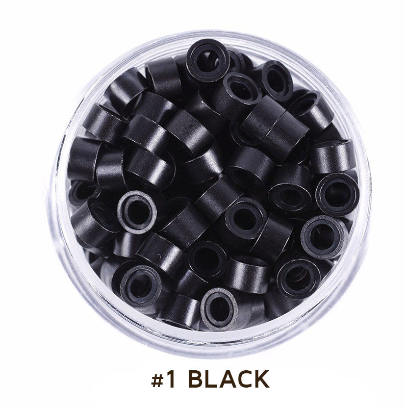 Micro Beads 5mm Silicone Lined for Hair Extensions 200 Pcs