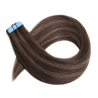 Sample Hair Extensions Colour Match #2c/8a Chocolate and Ash Brown Mix