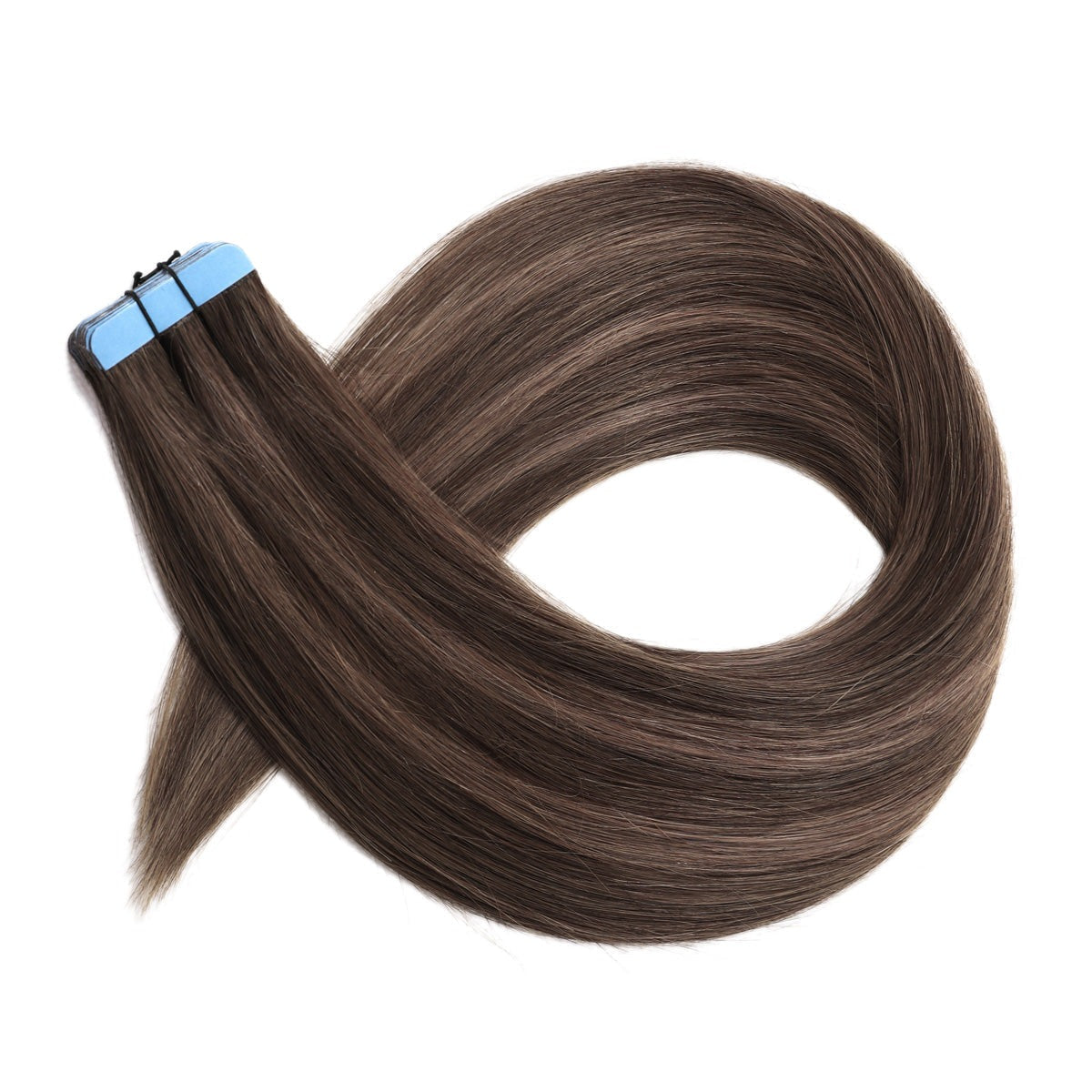 Sample Hair Extensions Colour Match #2c/8a Chocolate and Ash Brown Mix