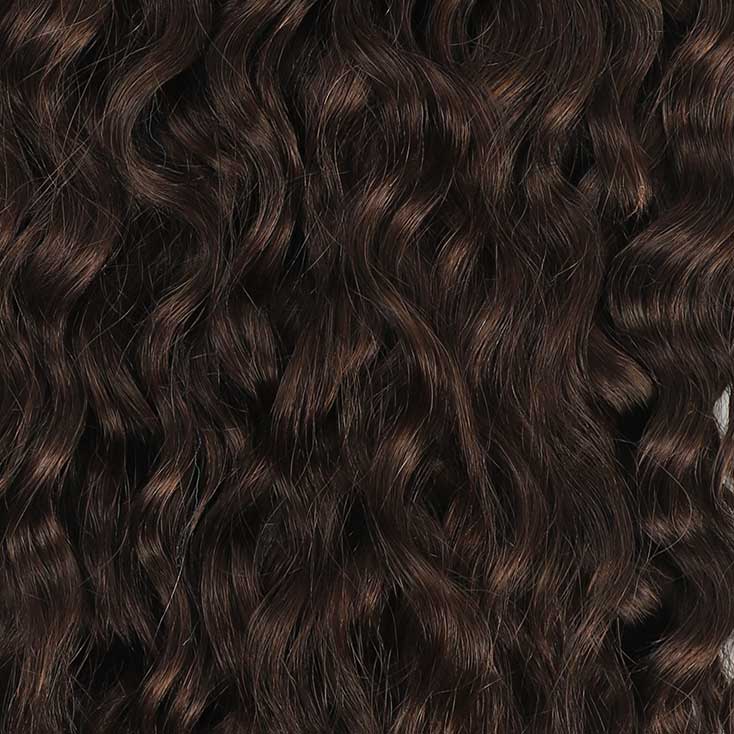 Curly Ponytail Human Hair Extensions #2 Dark Brown