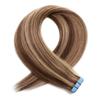 Tape Hair Extensions Afterpay   #4/27 Chestnut Brown Bronze Blonde 17"