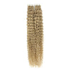 Curly Tape Human Hair Extensions  #18a Ash Blonde