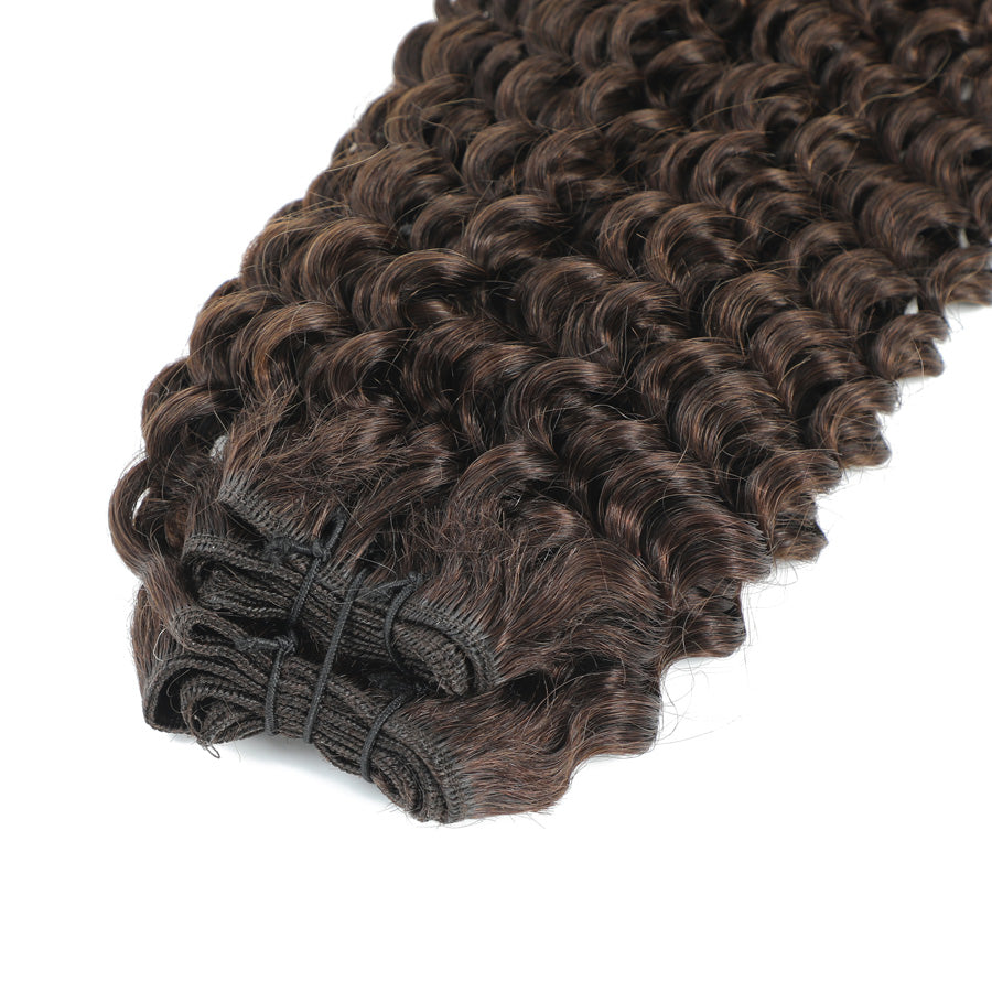 Weft Curly Hair Extensions 3C 25" - #2 Dark Brown