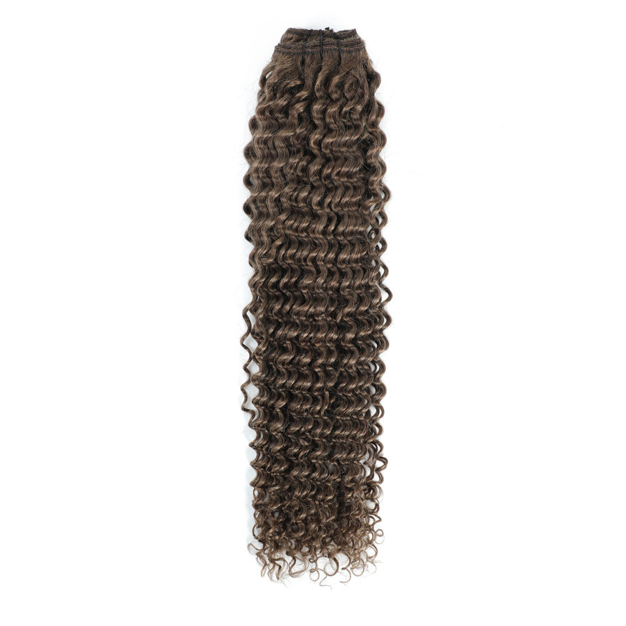 Weft Curly Hair Extensions 3C 25"- #8a Ash Brown