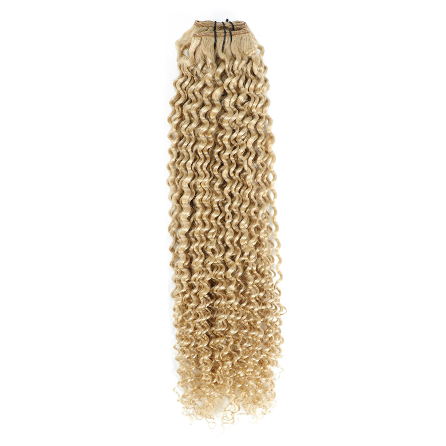 Weft Curly Hair Extensions 3C 25" - #60b Light Vanilla Blonde