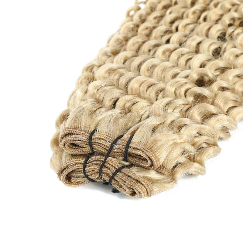 Weft Curly Hair Extensions 3C 25" - #51 Champagne Blonde