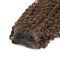 Weft Curly Hair Extensions 3C 25" - #4 Chestnut Brown