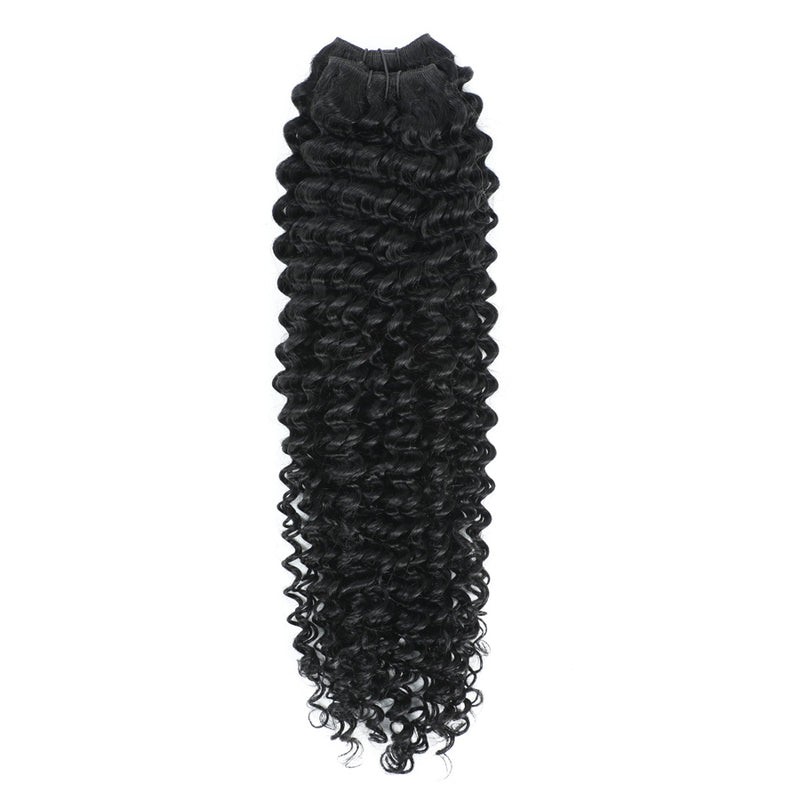 Weft Curly Hair Extensions 3C 25" - #1 Jet Black
