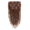 Curly Hair Clip In Human Hair Extensions Extensions 3C #30 Medium Copper