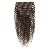 Curly Hair Clip In Human Hair Extensions Extensions 3C #4 Chestnut Brown