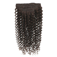 Curly Hair Clip In Human Hair Extensions Extensions 3C #2 Dark Brown