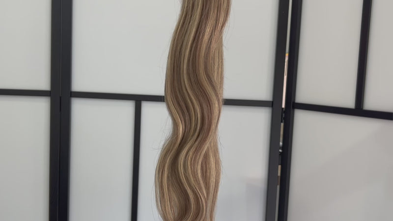 Ponytail Hair Extension #8/22 Ash Brown & Sandy Blonde Highlights