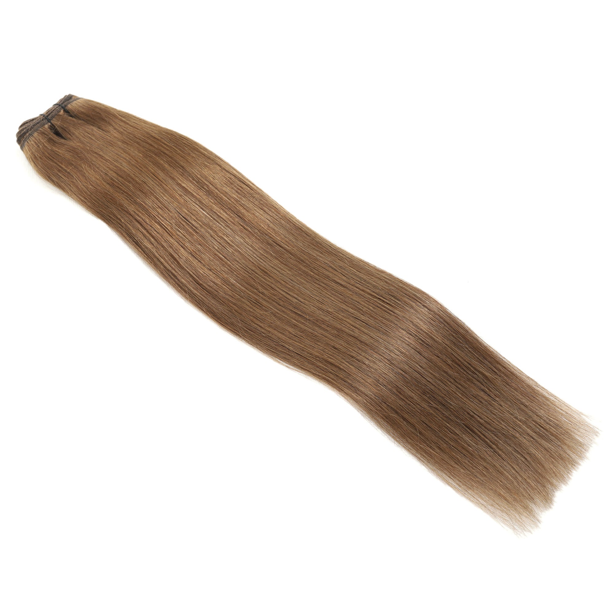 Weft Hair Extensions Remy Human Hair #6 Medium Brown 21"