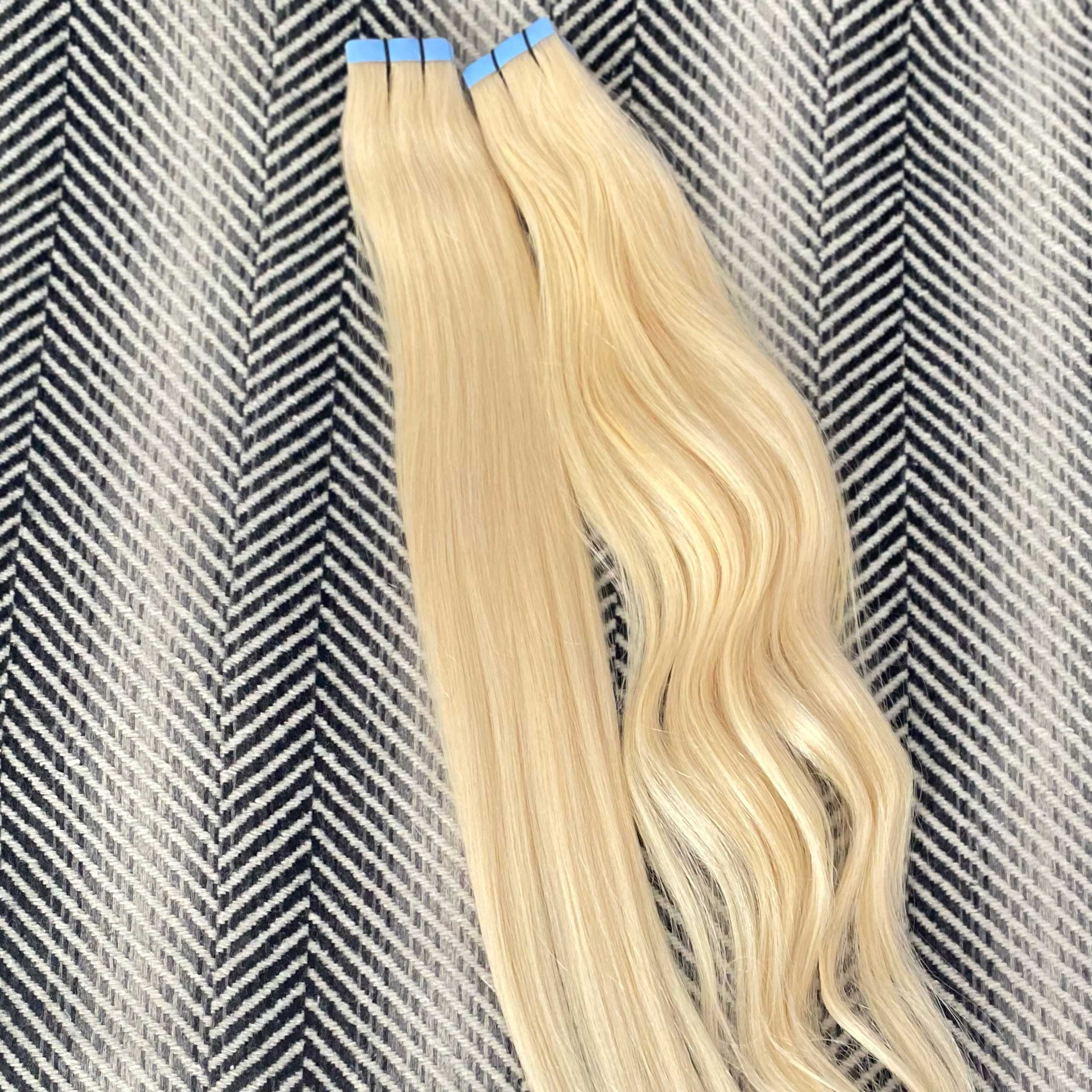 Clip in human outlet hair extensions platinum blonde