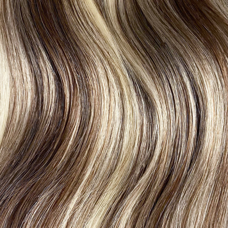 Invisible Tape Hair Extensions #8/60 Ash Brown & Platinum Blonde Mix