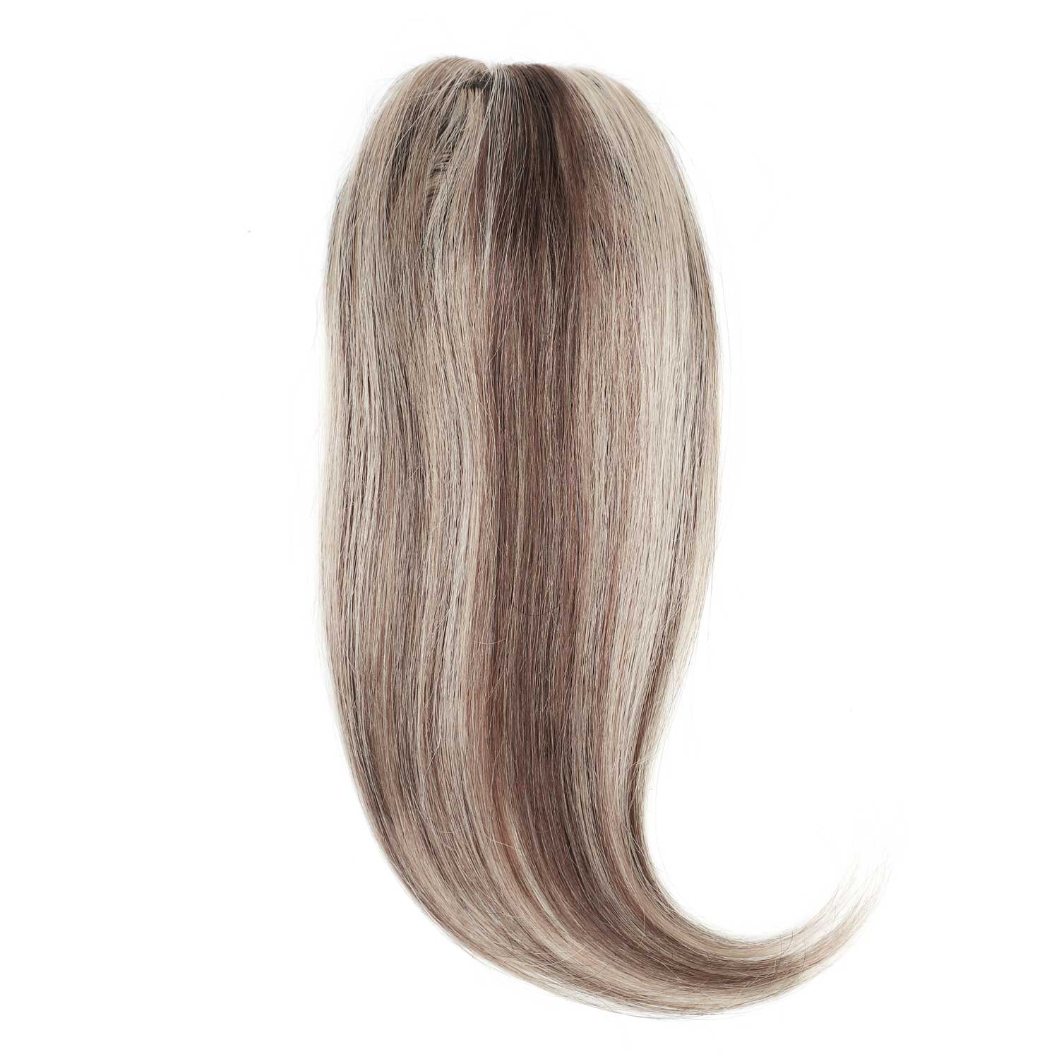 Clip In Volumiser Bangs Layers - Invisible Seamless 1 Pc 12" #8/60 Ash Brown Platinum Blonde Mix