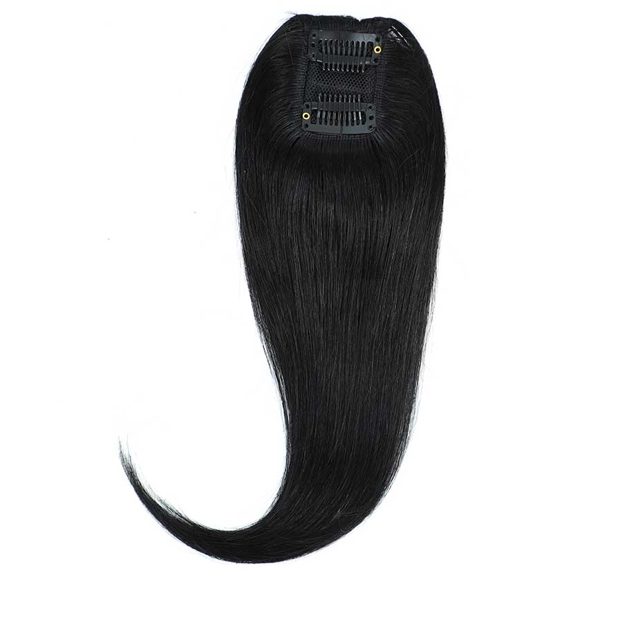 Clip In Volumiser Bangs Layers - Invisible Seamless Topper 1 Pc 12" #1 Jet Black