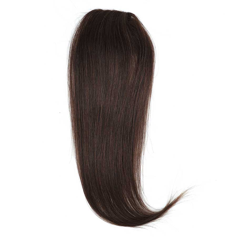 Clip In Volumiser Bangs Layers - Invisible Seamless Topper 1 Pc 12" #2 Dark Brown