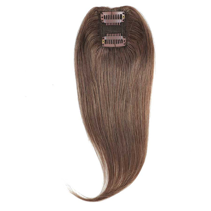 Clip In Volumiser Bangs Layers - Invisible Seamless Topper 1 Pc 12" #8 Dark Ash Brown
