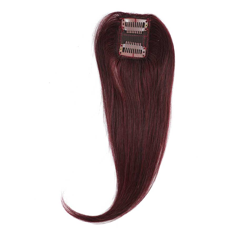 Clip In Volumiser Bangs Layers - Invisible Seamless Topper 1 Pc 12" #99j Burgundy