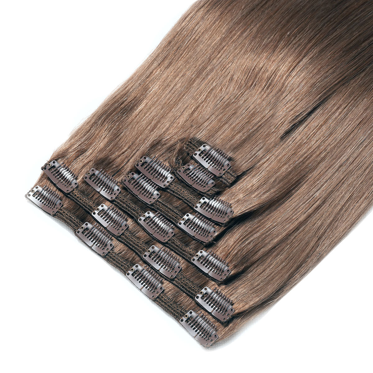 Clip In Hair Extensions 8a Ash Brown 17