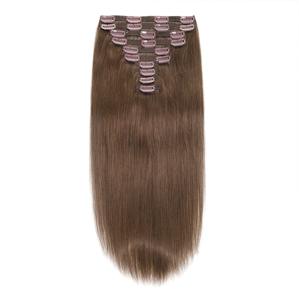 Clip In Hair Extensions 24" #4 Chestnut Brown