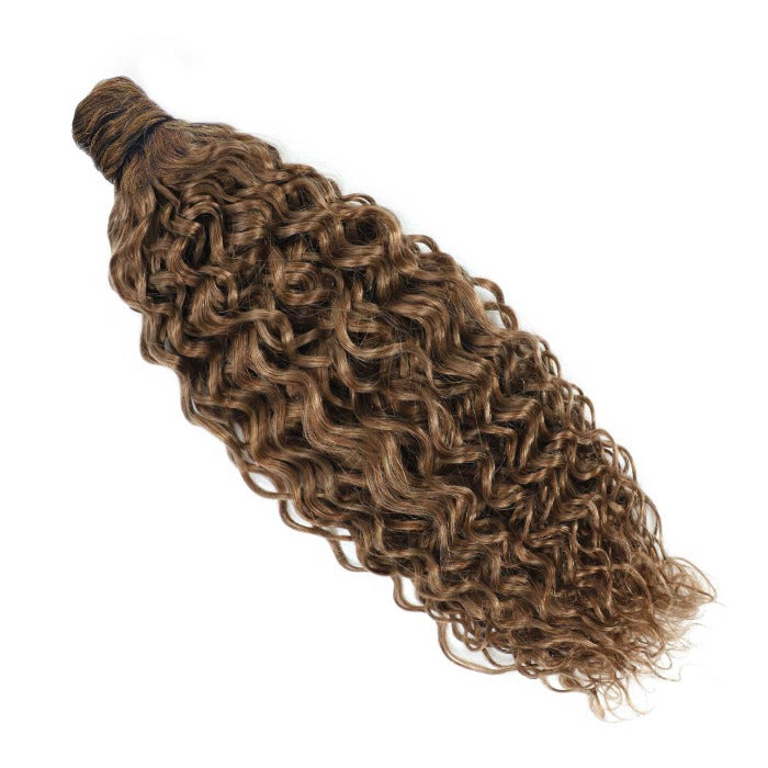 Curly Ponytail Human Hair Extensions #8 Cinnamon Brown