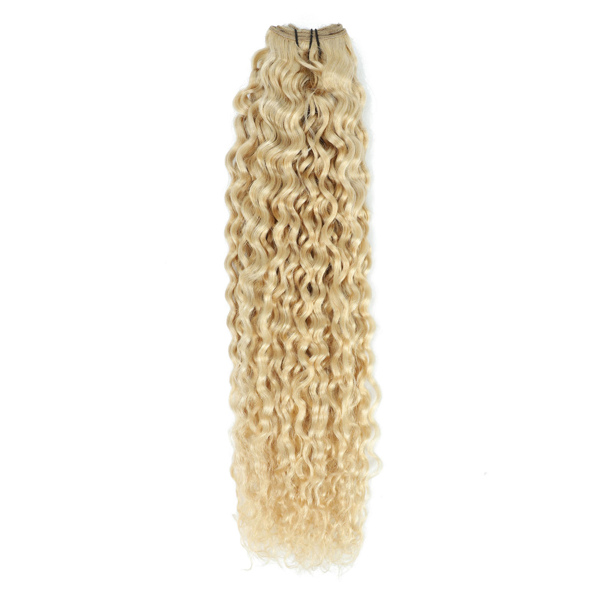 Weft Curly Hair Extensions 21" #1001 Pearl Blonde
