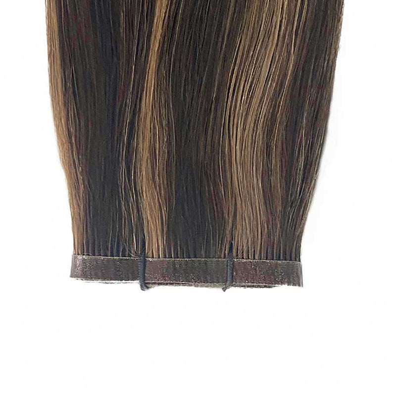 Flat Weft Hair Extensions Australia Afterpay #2/10 Dark Brown & Caramel 22"