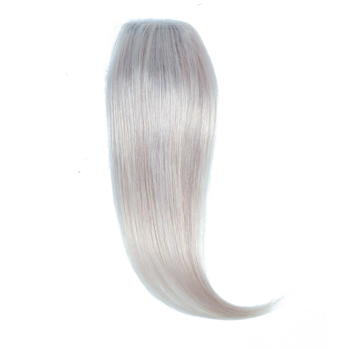Clip In Volumiser Bangs Layers - Invisible Seamless Topper 1 Pc 12" #60a Silver White Blonde