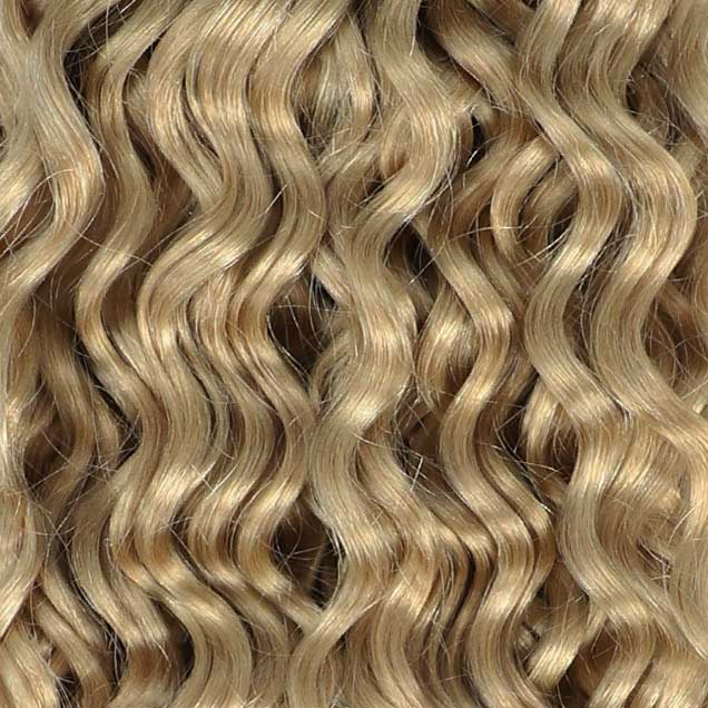 Weft Curly Hair Extensions 21" - #18a Ash Blonde