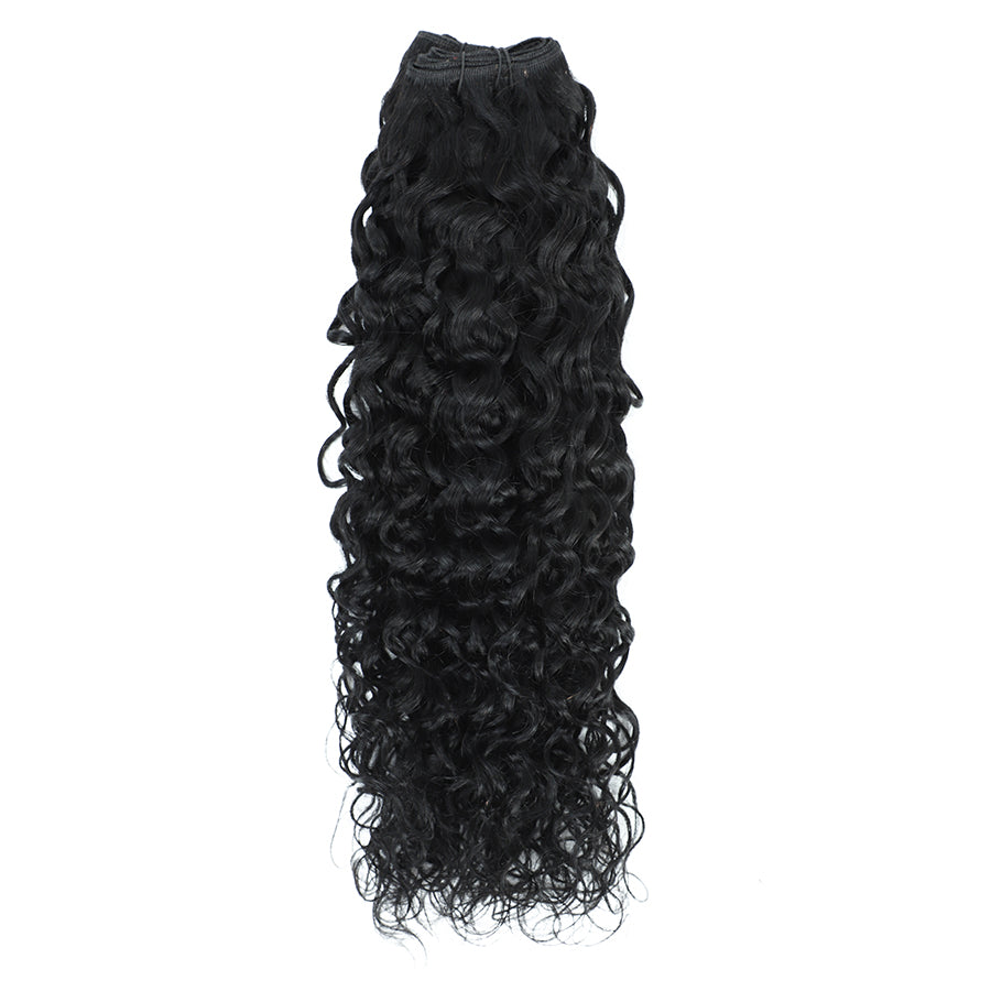 Weft Curly Hair Extensions 21" - #1 Jet Black
