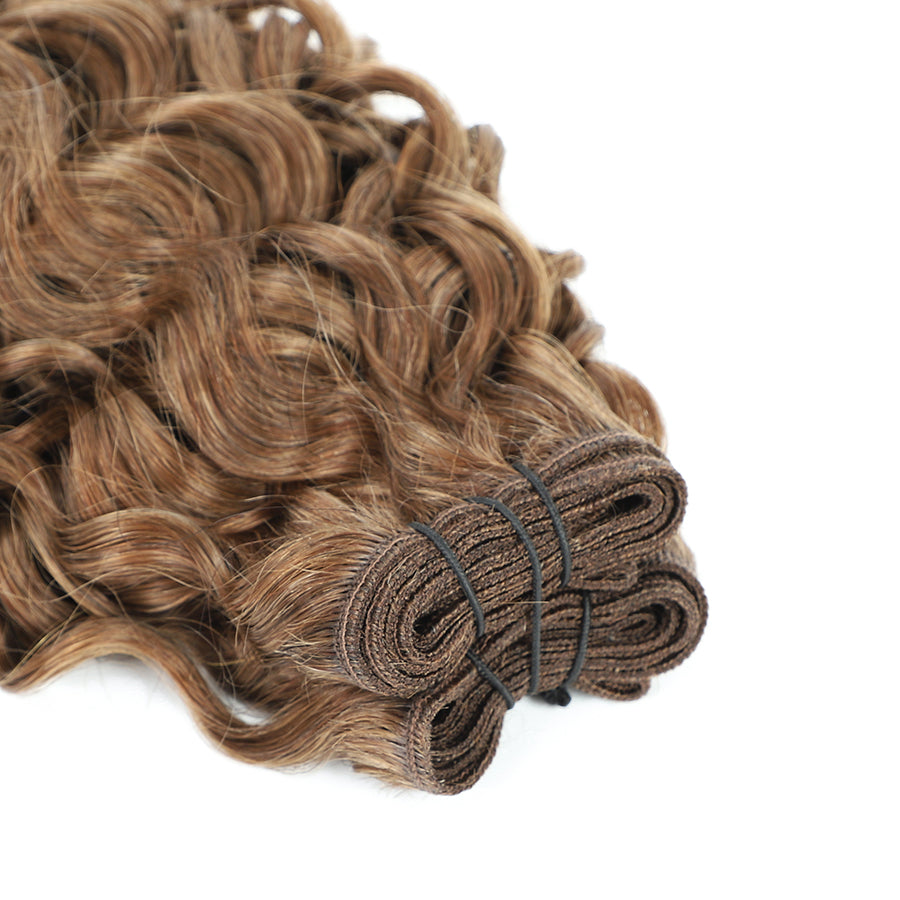 Weft Curly Hair Extensions 21" - #6 Medium Brown