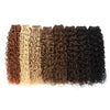 Weft Curly Hair Extensions 21" - #2/10 Dark Brown and Caramel Mix
