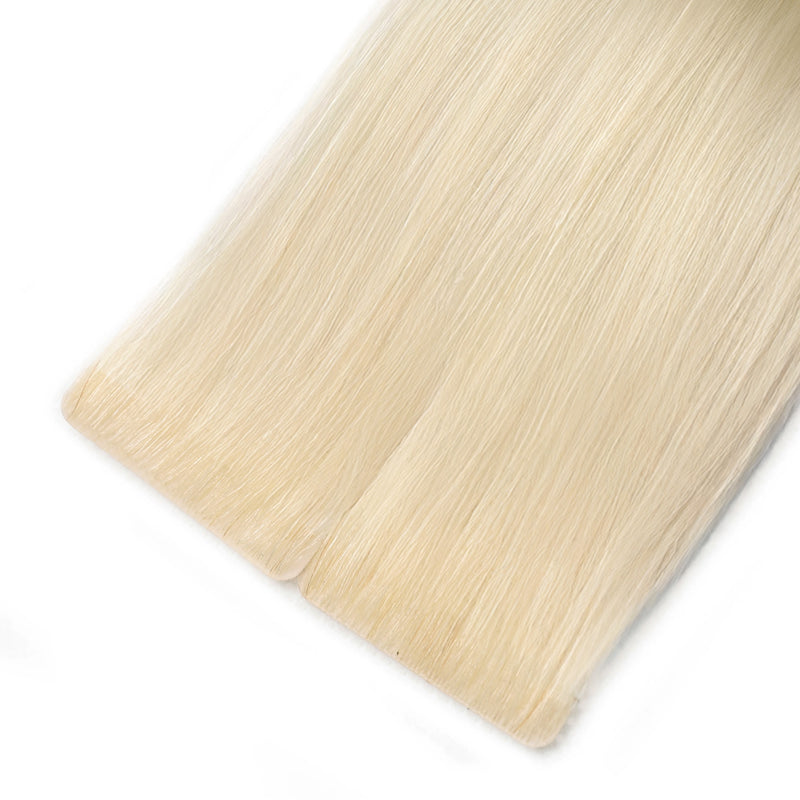 Invisible Tape Hair Extensions #60b Light Vanilla Blonde Skin Weft