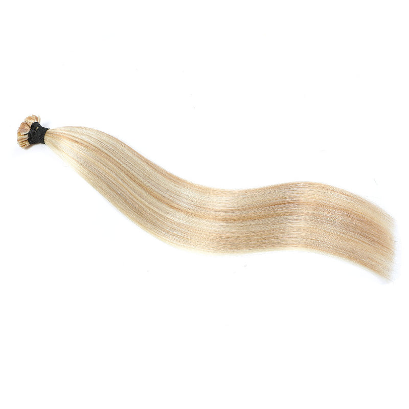Keratin Bond Hair Extensions Mini Flat Tip #27/60 Bronzed and Platinum Blonde Highlights