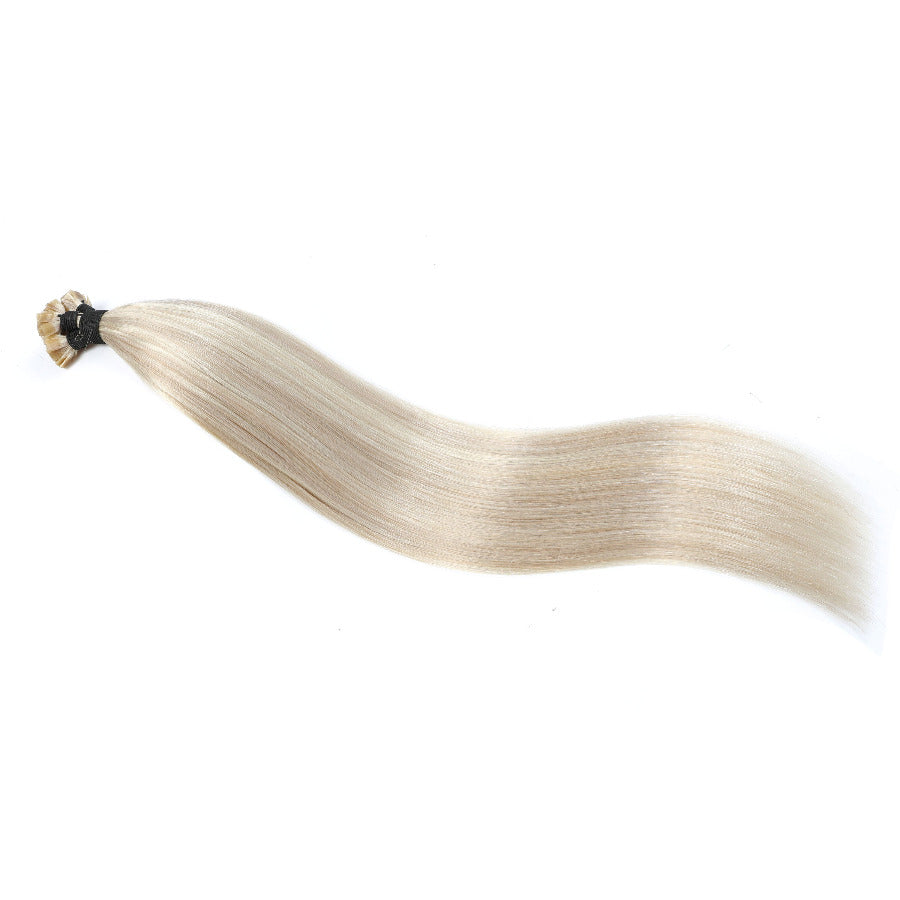 Keratin Bond Hair Extensions Mini Flat Tip #18a/60 Ash and Platinum Blonde Highlights