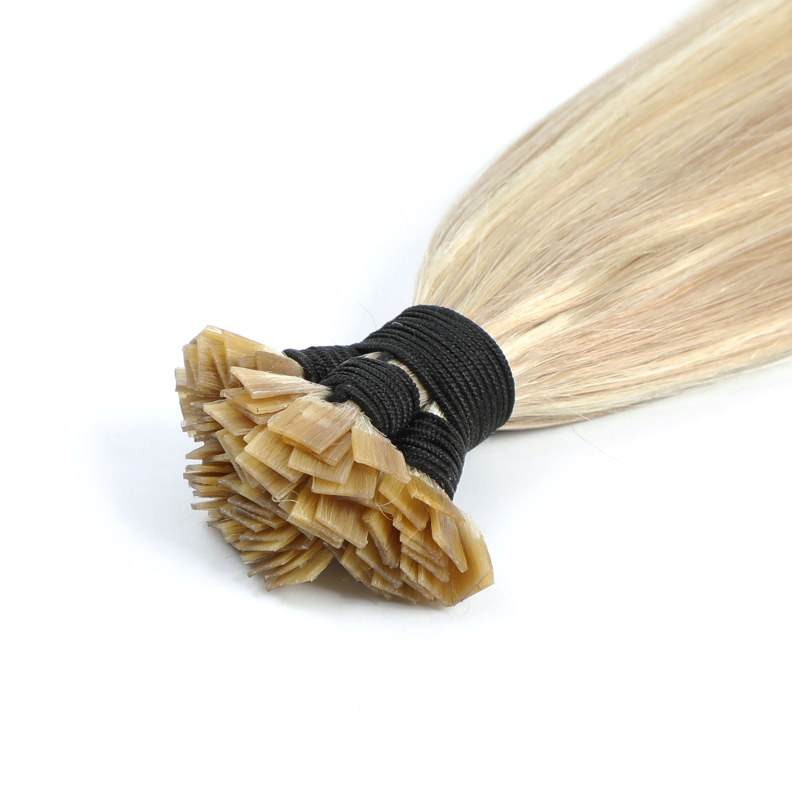 Keratin Bond Hair Extensions Mini Flat Tip #18a/60 Ash and Platinum Blonde Highlights