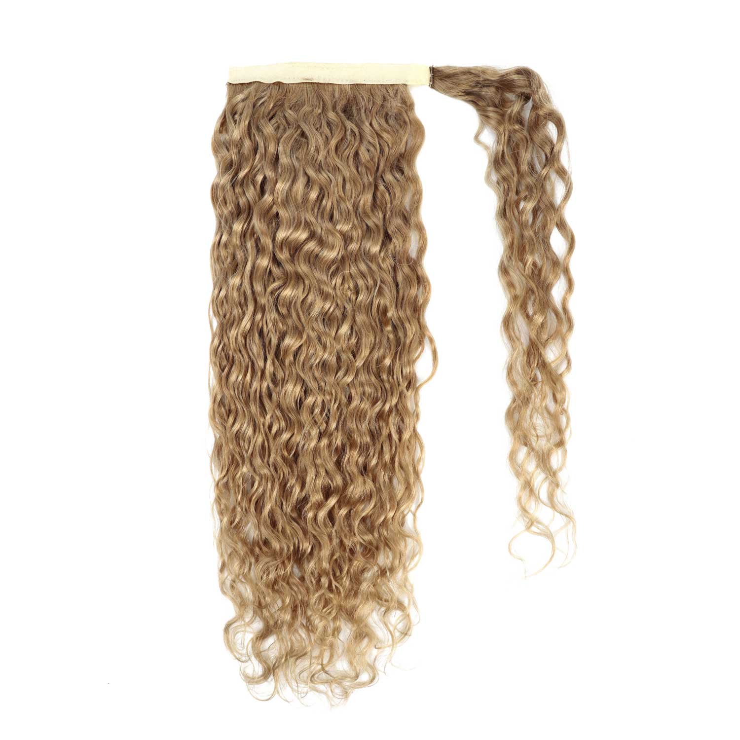 Curly Ponytail Human Hair Extensions #16 Natural Blonde