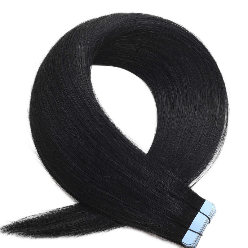 Tape In Hair Extensions #1 Jet Black 17"