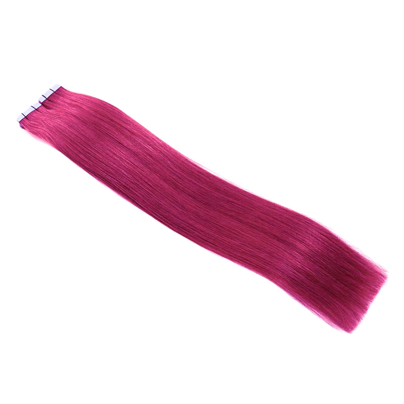 Tape Hair Extensions  21" Bright Burgundy