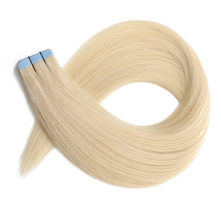 Tape Hair Extensions  21"  #60 Platinum  Blonde