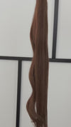 Clip In Hair Extensions Wavy Human Hair Extensions #6 Medium Brown 22”