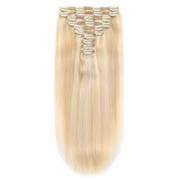 Clip In Hair Extensions 21"  #18/ 60 Honey Blonde and Platinum Blonde